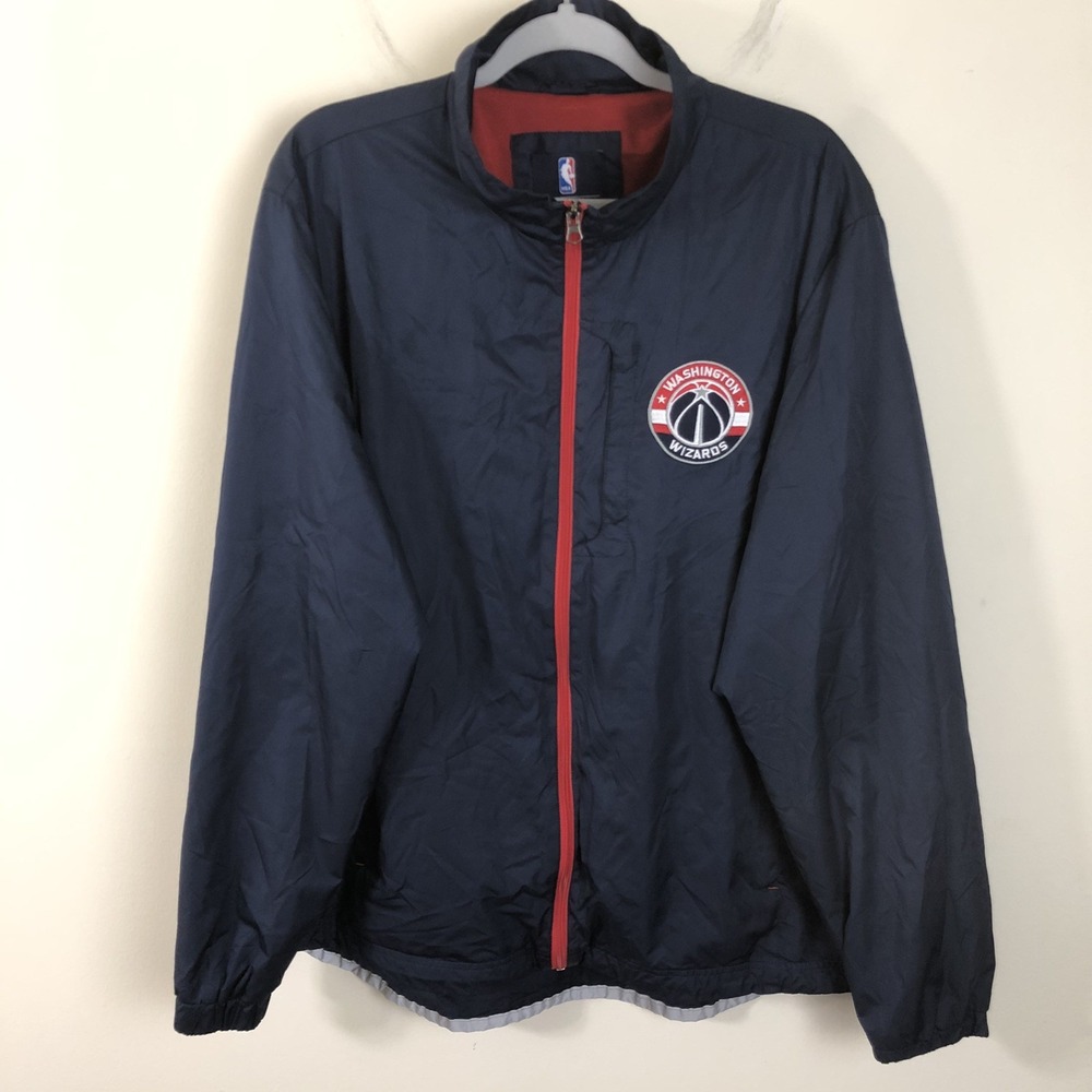 NBA Washington Wizards GIII Sports By Carl Banks Windbreaker Jacket Mens XL Navy